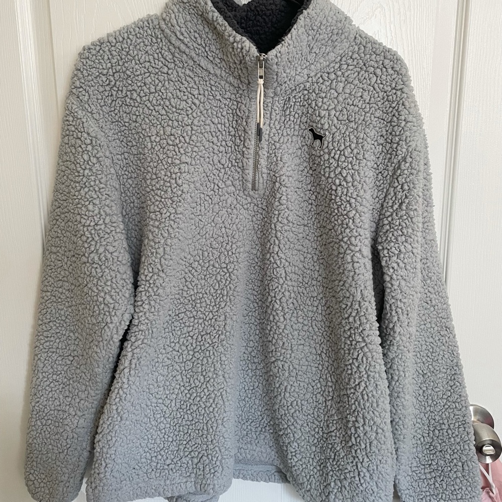 Victoria Secret Pink Half-Zip Fleece Sweater